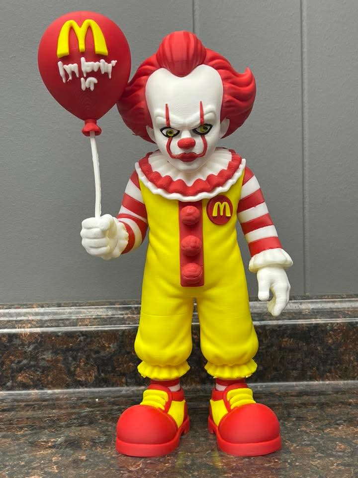 Pennywise x Ronald McDonald 3D Printed Figure