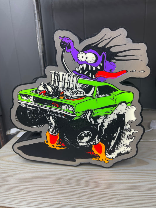 Rat Fink Style Muscle Car LED Light box